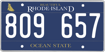 RI license plate 809657