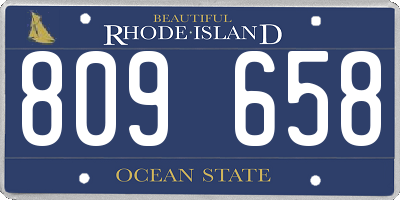RI license plate 809658