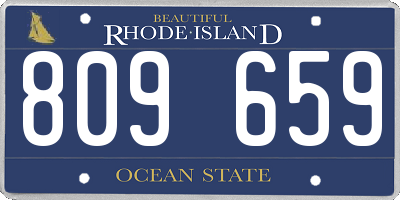 RI license plate 809659