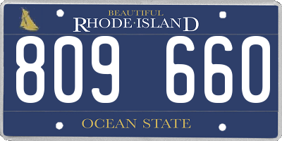 RI license plate 809660