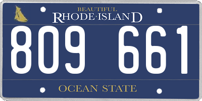 RI license plate 809661