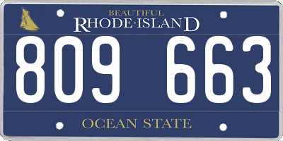 RI license plate 809663