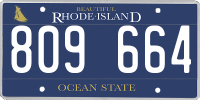 RI license plate 809664