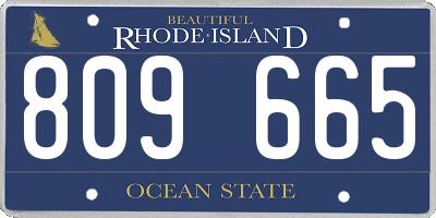 RI license plate 809665