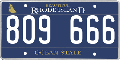 RI license plate 809666
