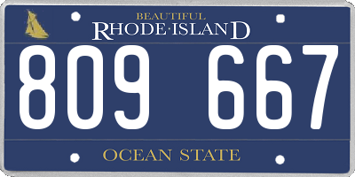 RI license plate 809667