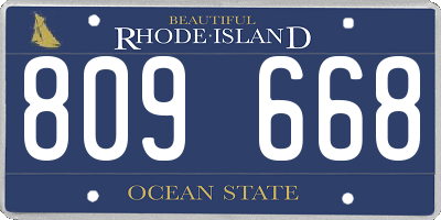 RI license plate 809668