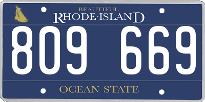 RI license plate 809669