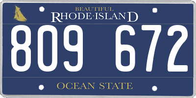 RI license plate 809672