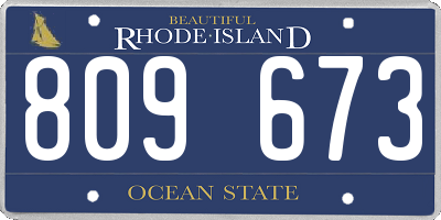 RI license plate 809673