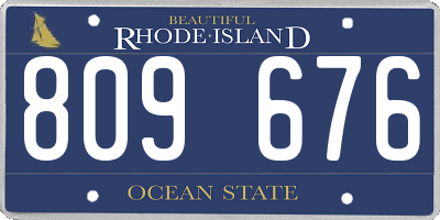 RI license plate 809676
