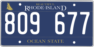 RI license plate 809677
