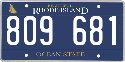RI license plate 809681