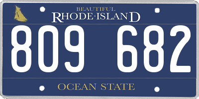 RI license plate 809682