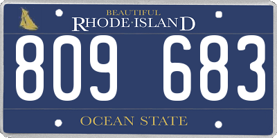 RI license plate 809683