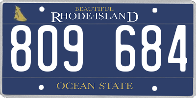 RI license plate 809684