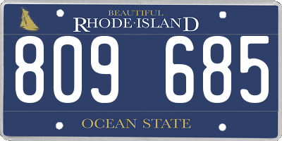 RI license plate 809685
