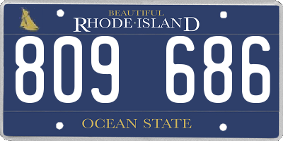 RI license plate 809686