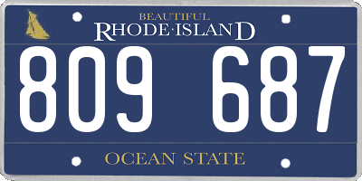 RI license plate 809687