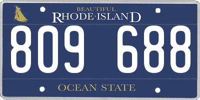 RI license plate 809688