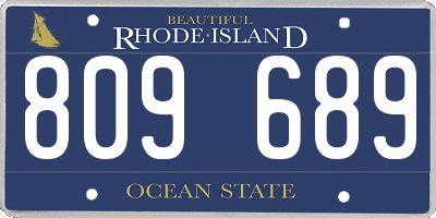 RI license plate 809689