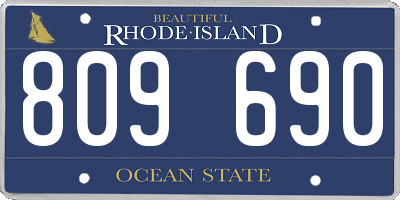 RI license plate 809690