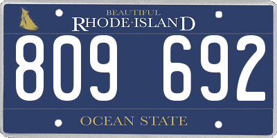 RI license plate 809692