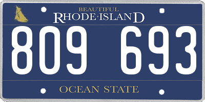 RI license plate 809693