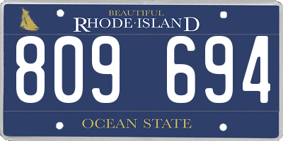 RI license plate 809694