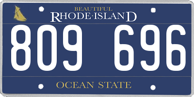 RI license plate 809696