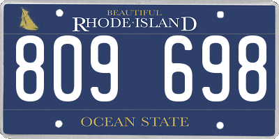 RI license plate 809698