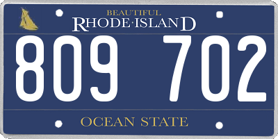 RI license plate 809702