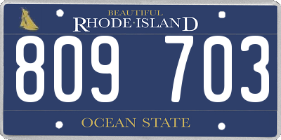 RI license plate 809703