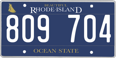 RI license plate 809704