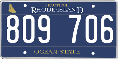 RI license plate 809706