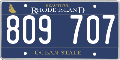 RI license plate 809707