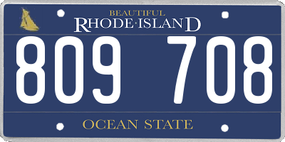 RI license plate 809708