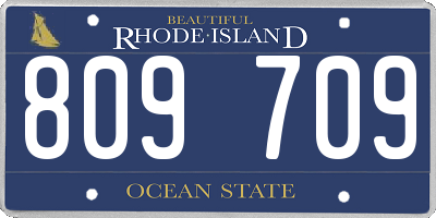 RI license plate 809709