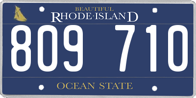 RI license plate 809710