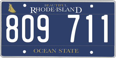 RI license plate 809711