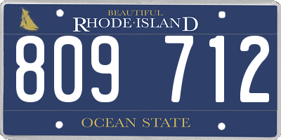RI license plate 809712