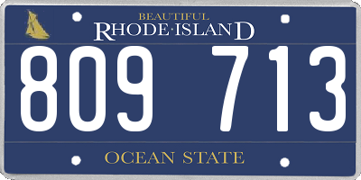 RI license plate 809713