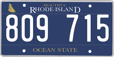 RI license plate 809715