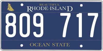 RI license plate 809717