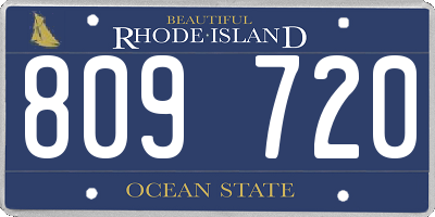 RI license plate 809720