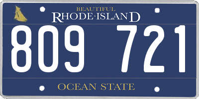 RI license plate 809721