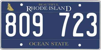 RI license plate 809723