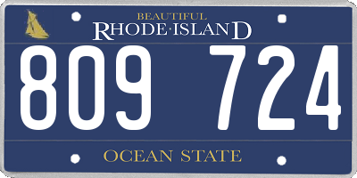 RI license plate 809724