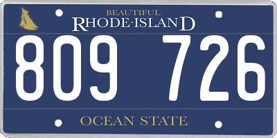 RI license plate 809726