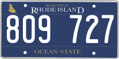 RI license plate 809727